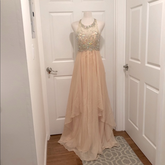 Fiesta Dresses | Fiesta Fashion Size M Champagne Floor Length Gown | Color: Cream | Size: M | Janl210's Closet Fiesta Dresses | Fiesta Fashion Size M Champagne Floor Length Gown | Color: Cream | Size: M | Janl210's Closet